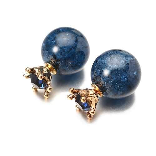 Blue Ball Crown Stud