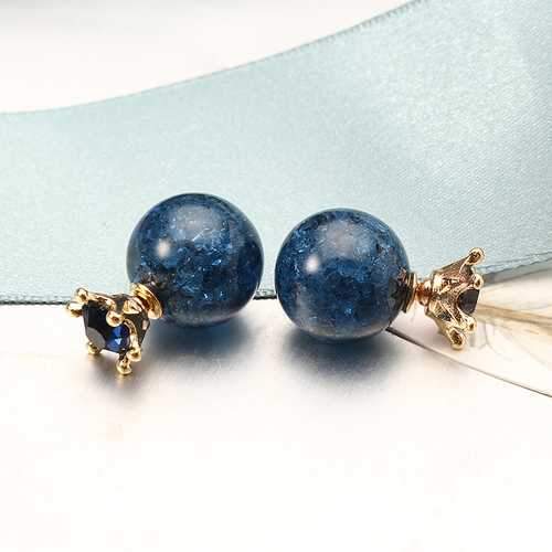 Blue Ball Crown Stud