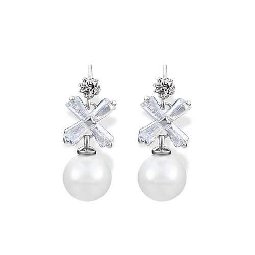 Cross Flower Ear Stud