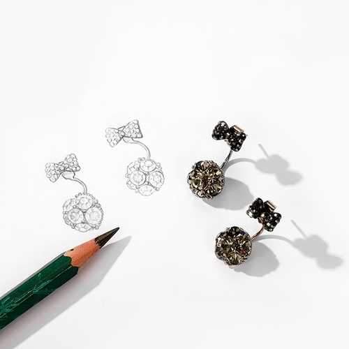 Bowknot Ball Earrings
